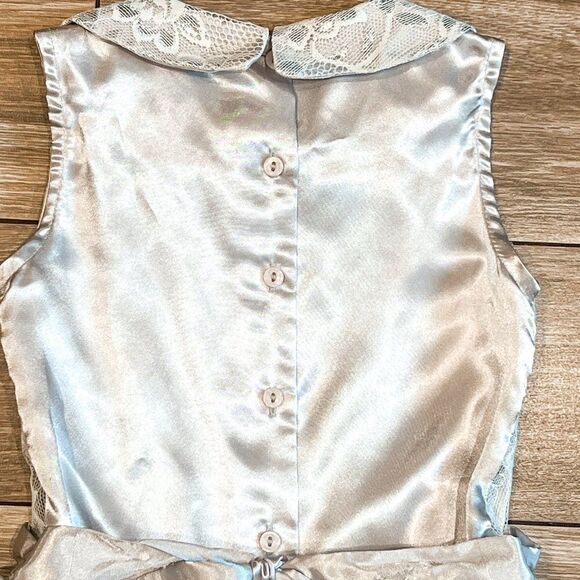 Biscotti Silver Lace and Tulle Dress with Pan Collar, Size 6 - Picture 5 of 5